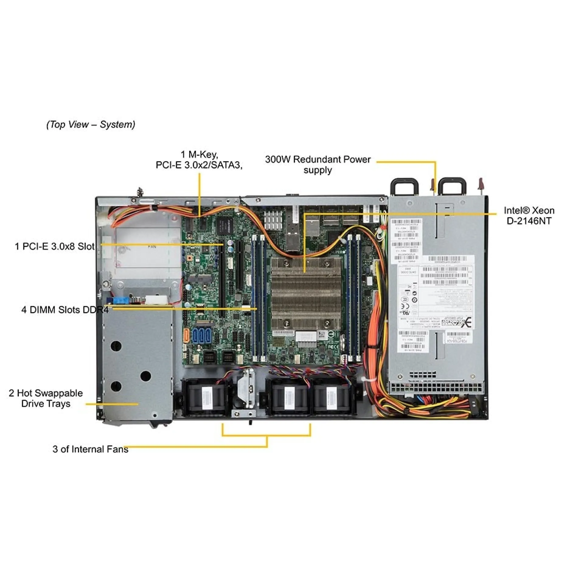 Supermicro SYS-5019D-RN8TP top view