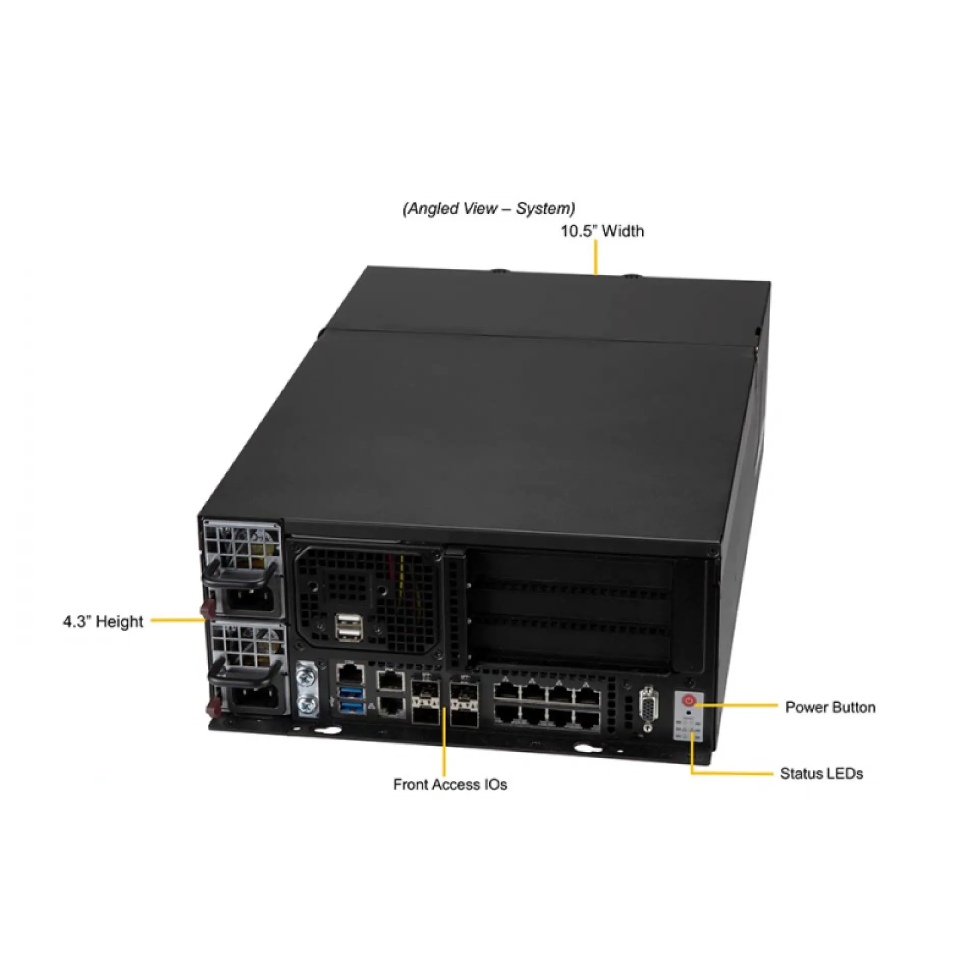 Supermicro SYS-E403-9D-16C-FRN13+ angle view