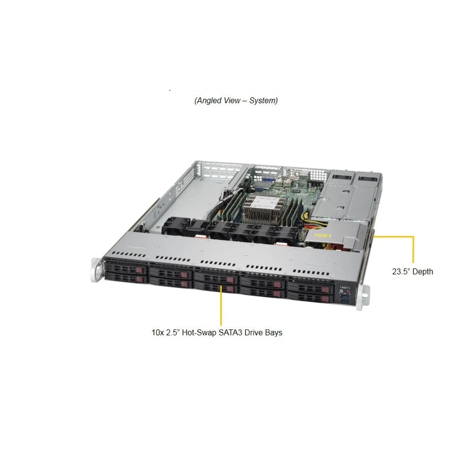 Supermicro SYS-1019P-WTR angle view