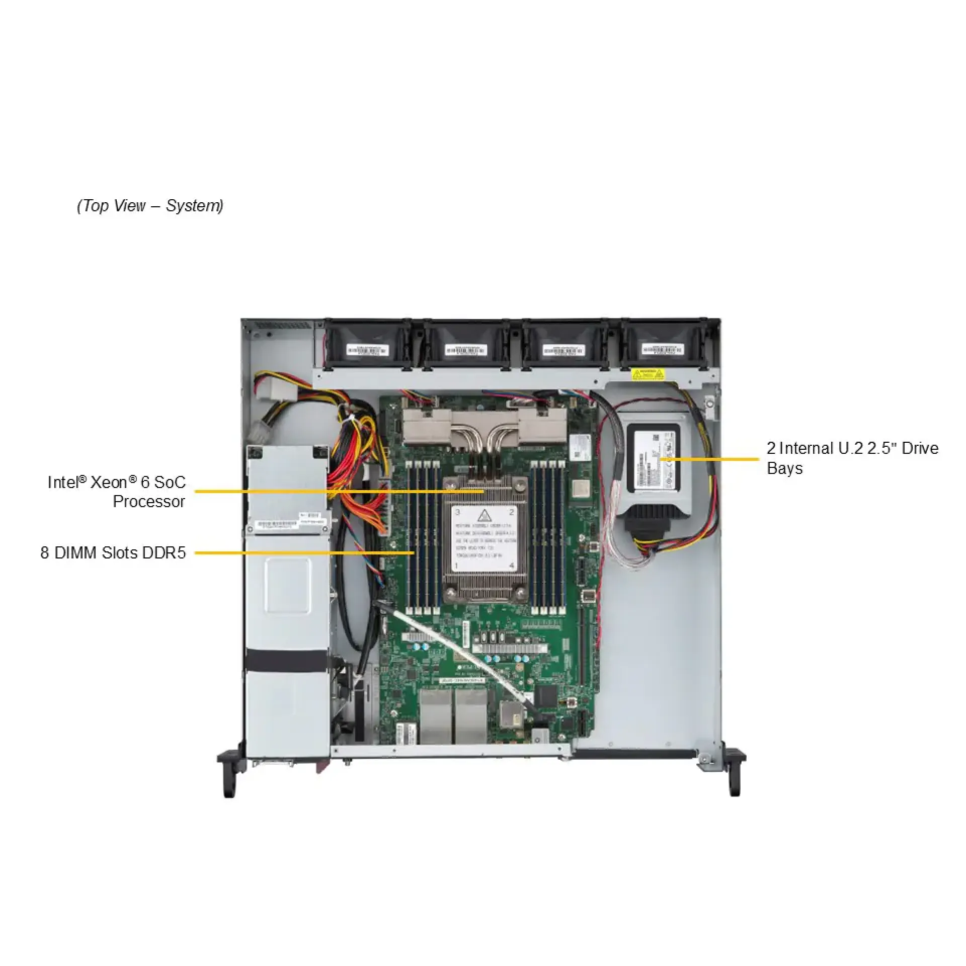 Supermicro SYS-212D-64C-FN8P top view