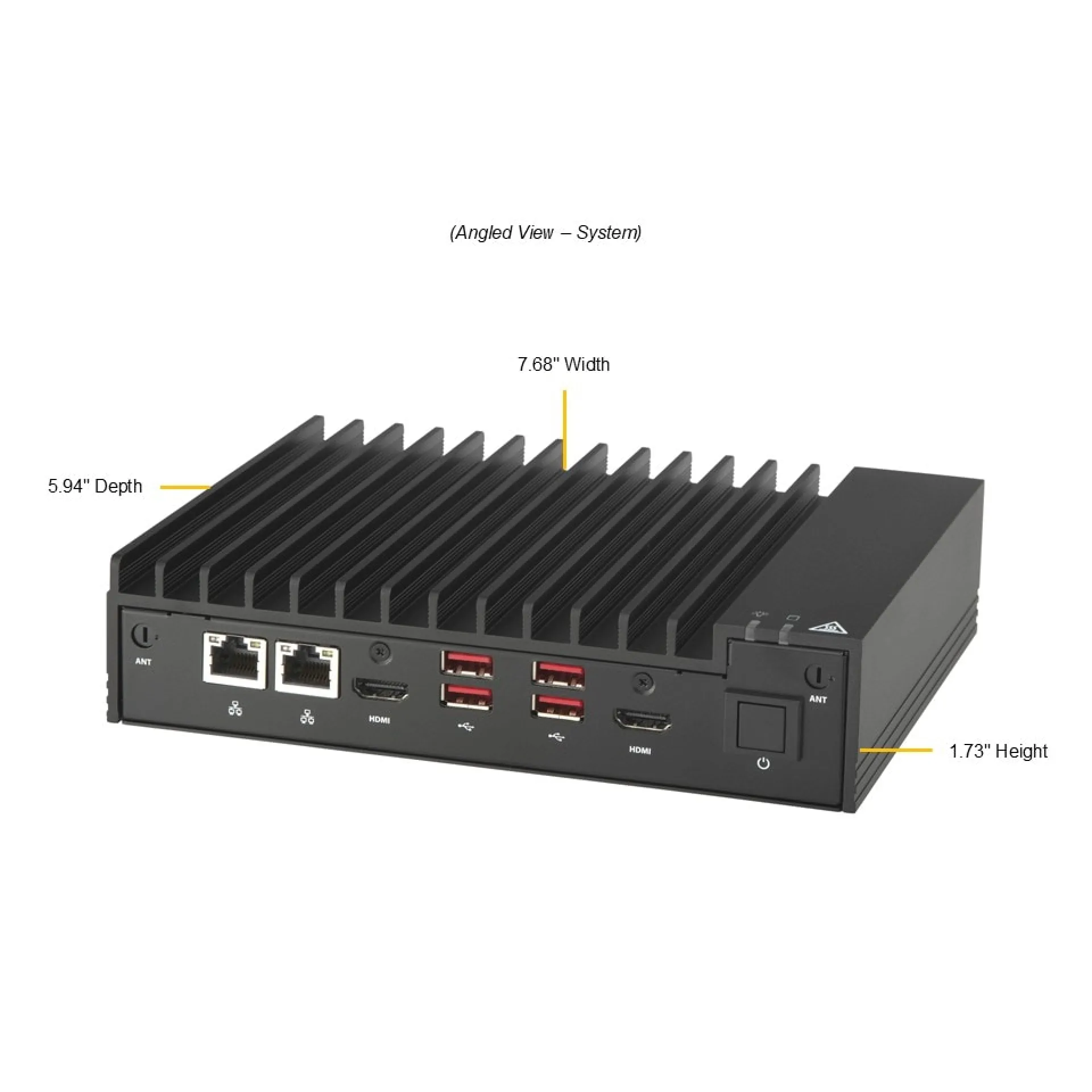 Supermicro SYS-E100-14AM-H-TB2 angle view