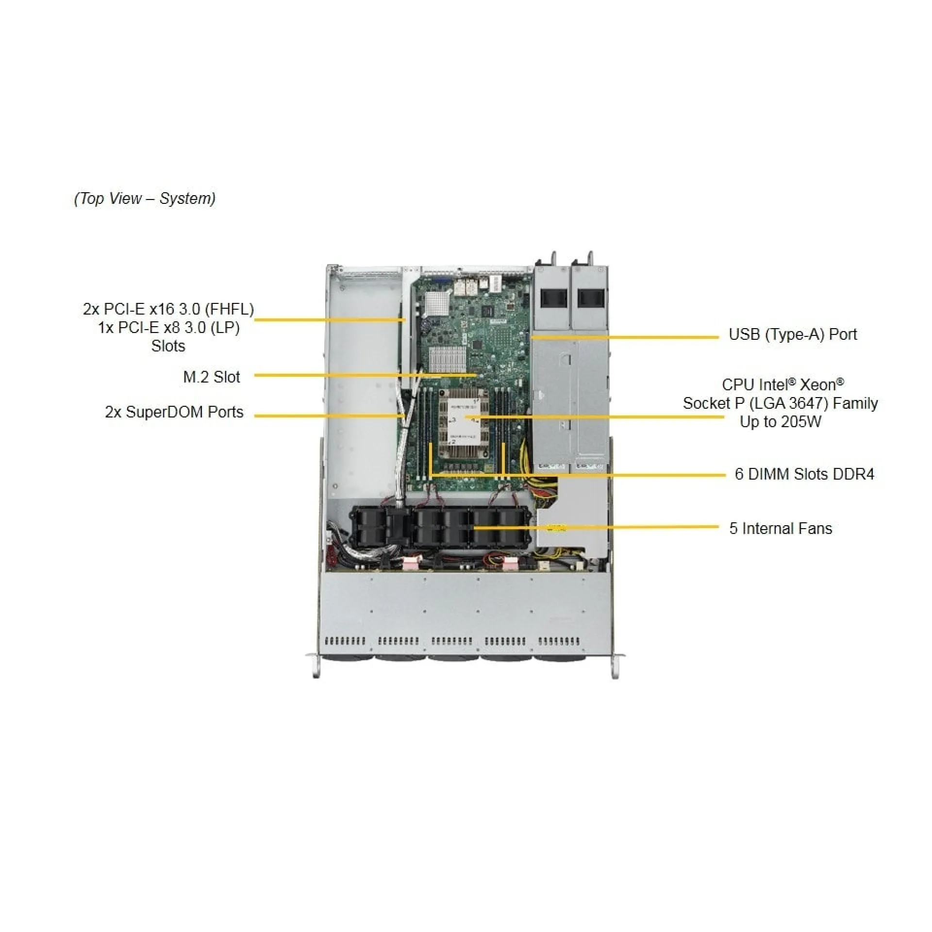 Supermicro SYS-1019P-WTR top view